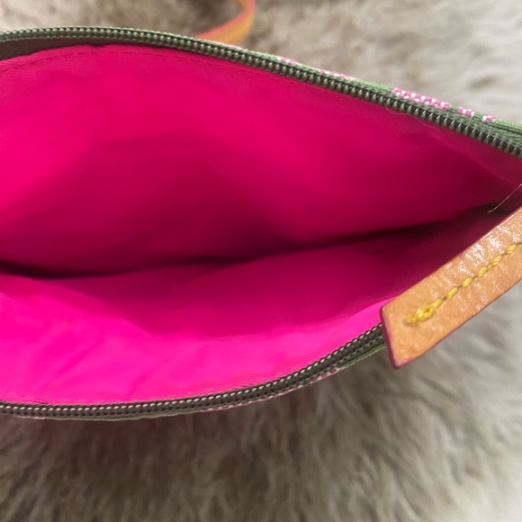 Dooney & Bourke Pink and Green Lettered Bag - Picture 4 of 6